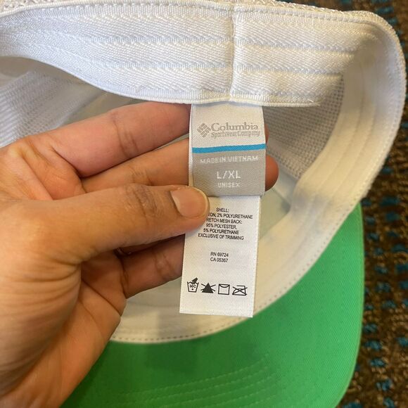 Columbia PFG Unisex Performance Fishing Ball Cap Green White Mesh Back Hat L/XL - Picture 6 of 9